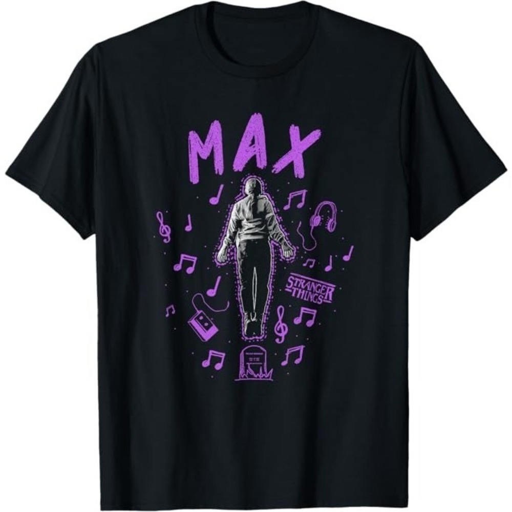 Stranger Things 4 Max Painted Music Notes T-Shirt